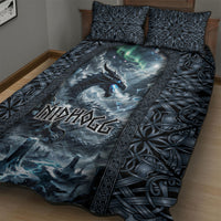 Dark Vikings Quilt Bed Set Norse Dragon Nidhogg