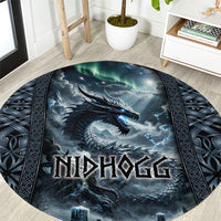 Dark Vikings Round Carpet Norse Dragon Nidhogg