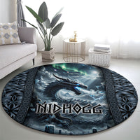 Dark Vikings Round Carpet Norse Dragon Nidhogg