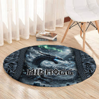 Dark Vikings Round Carpet Norse Dragon Nidhogg