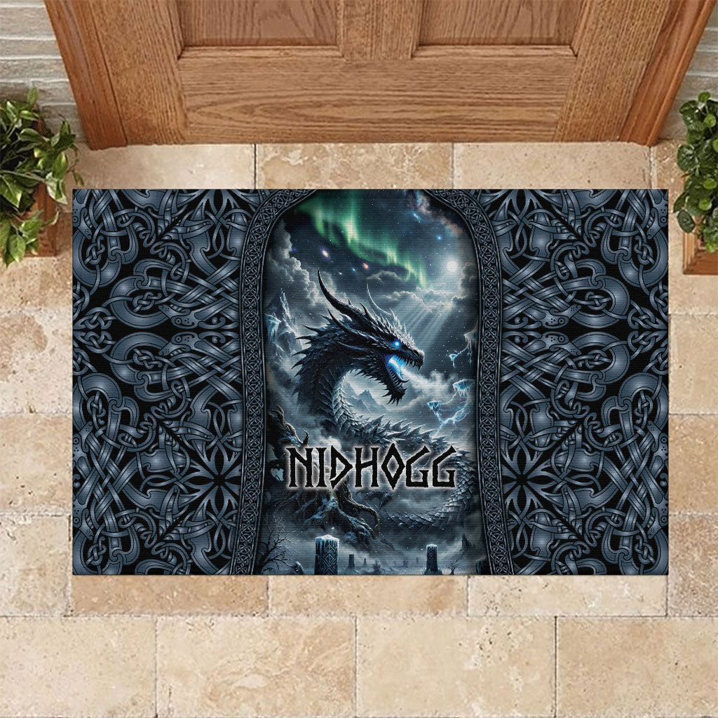 Dark Vikings Rubber Doormat Norse Dragon Nidhogg
