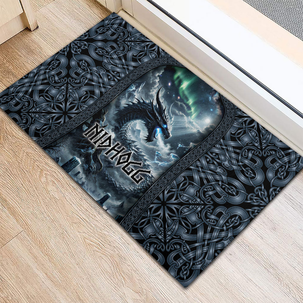 Dark Vikings Rubber Doormat Norse Dragon Nidhogg