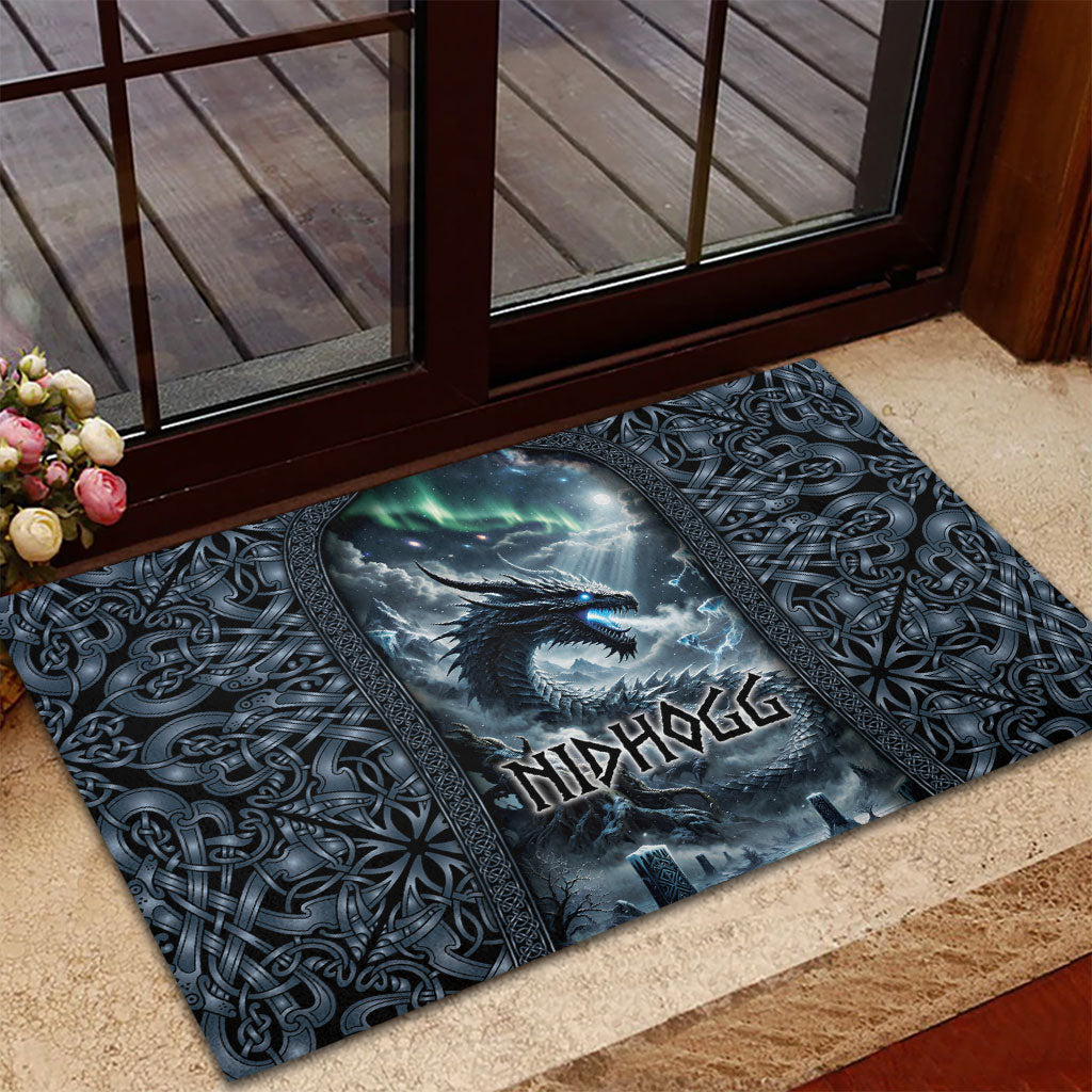 Dark Vikings Rubber Doormat Norse Dragon Nidhogg