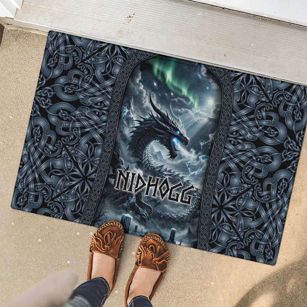 Dark Vikings Rubber Doormat Norse Dragon Nidhogg