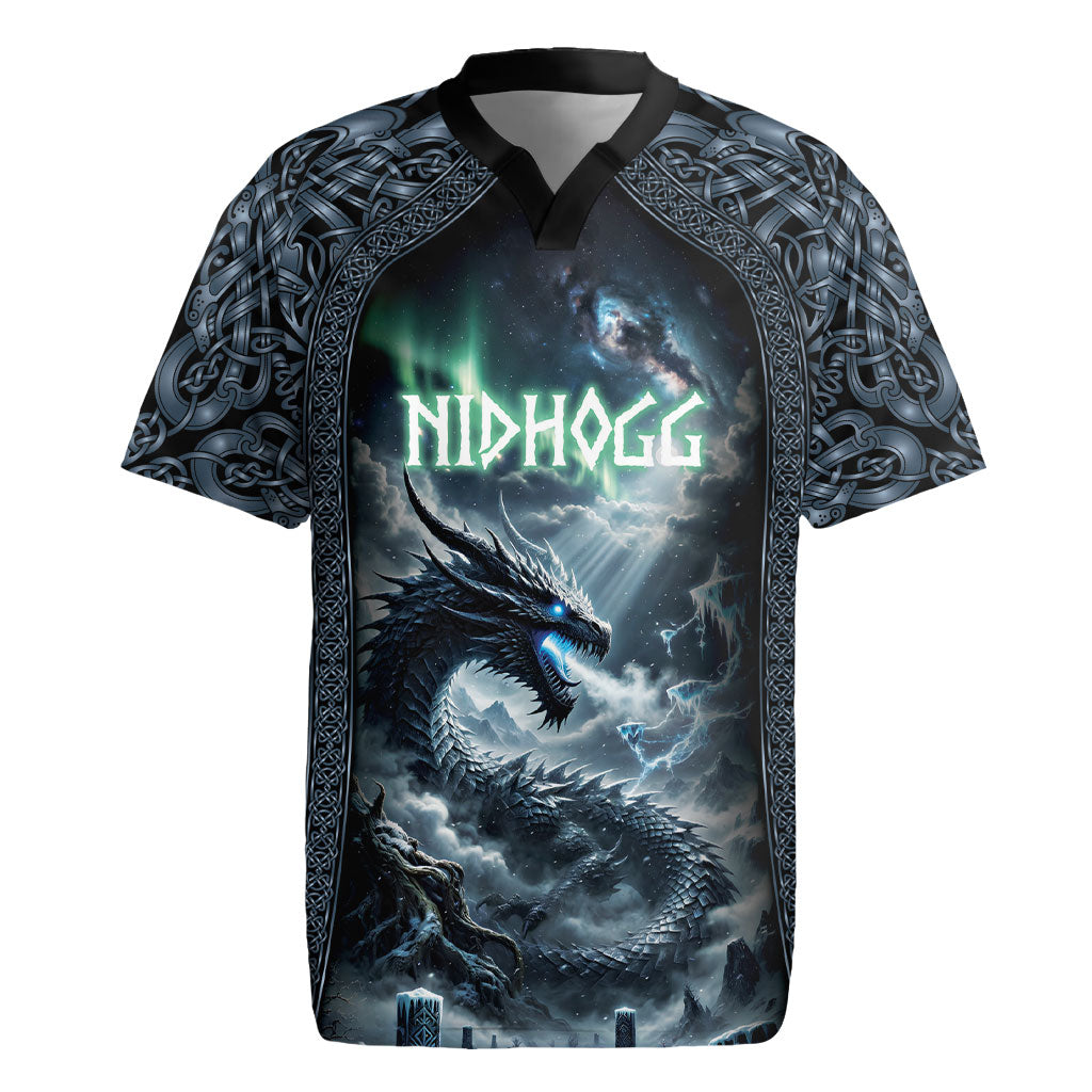 Dark Vikings Rugby Jersey Norse Dragon Nidhogg