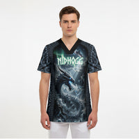 Dark Vikings Scrub Top Norse Dragon Nidhogg