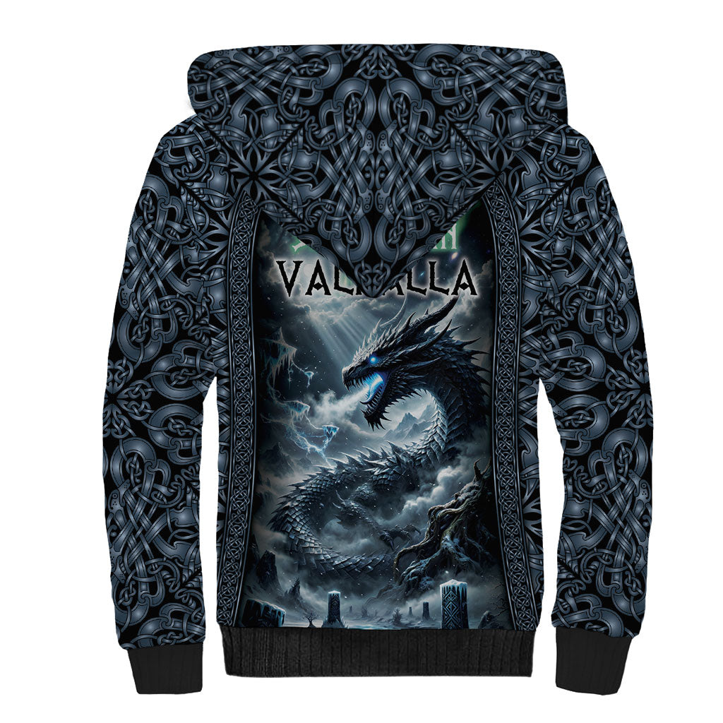 Dark Vikings Sherpa Hoodie Norse Dragon Nidhogg