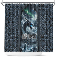 Dark Vikings Shower Curtain Norse Dragon Nidhogg