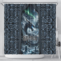 Dark Vikings Shower Curtain Norse Dragon Nidhogg