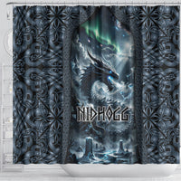 Dark Vikings Shower Curtain Norse Dragon Nidhogg