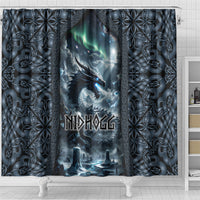 Dark Vikings Shower Curtain Norse Dragon Nidhogg