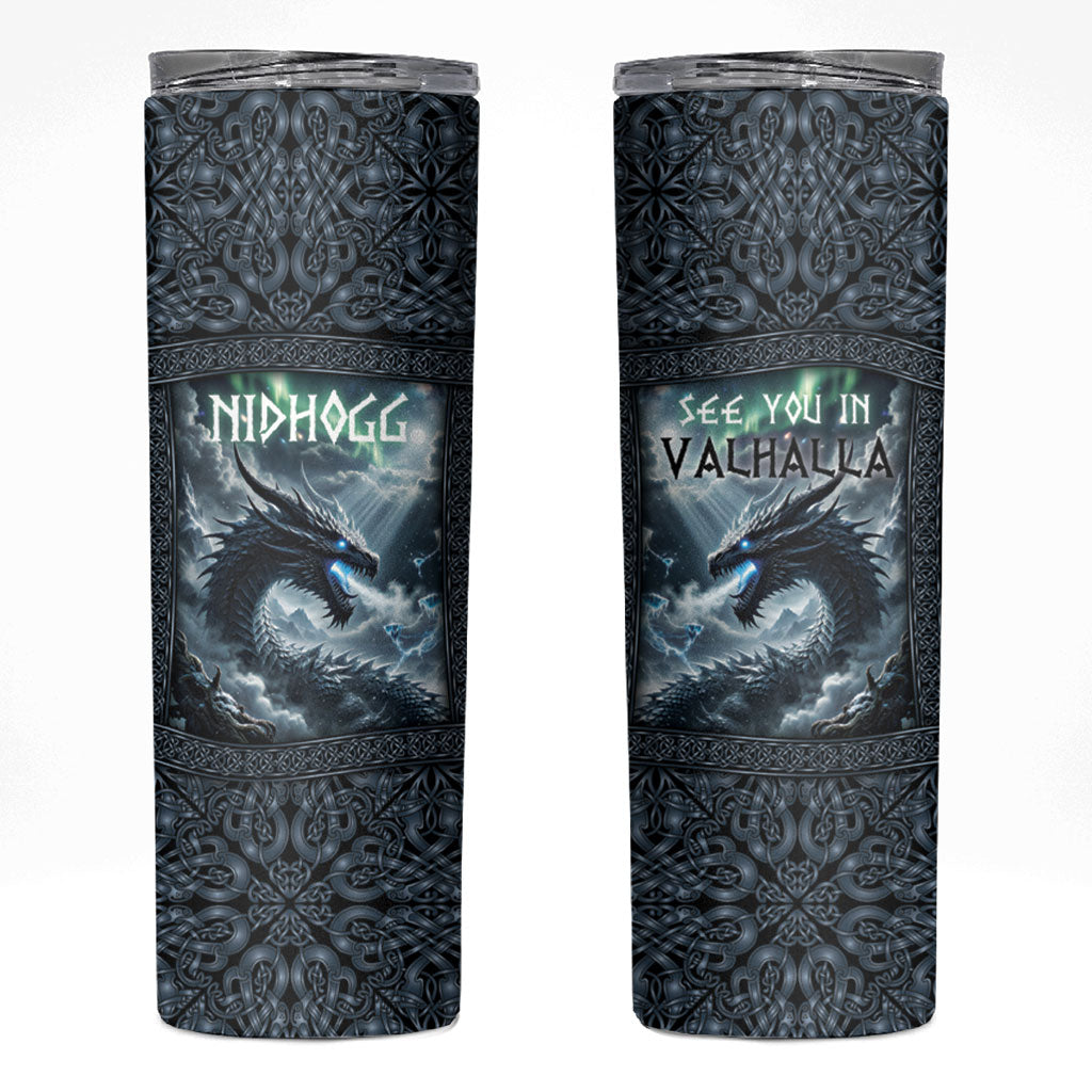 Dark Vikings Skinny Tumbler Norse Dragon Nidhogg