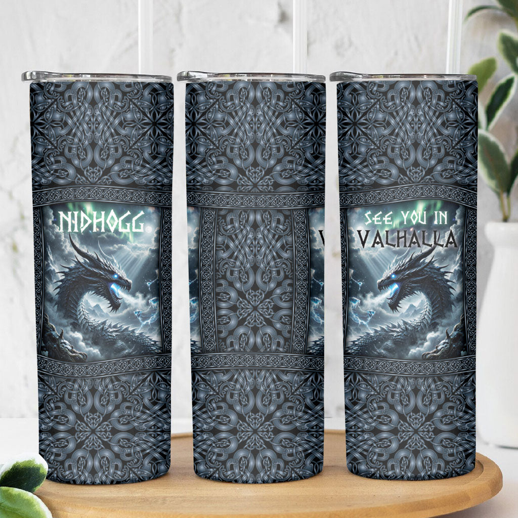 Dark Vikings Skinny Tumbler Norse Dragon Nidhogg