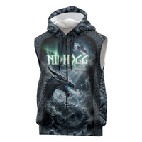 Dark Vikings Sleeveless Zip Hoodie Norse Dragon Nidhogg
