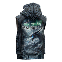 Dark Vikings Sleeveless Zip Hoodie Norse Dragon Nidhogg
