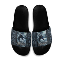Dark Vikings Slide Sandals Norse Dragon Nidhogg