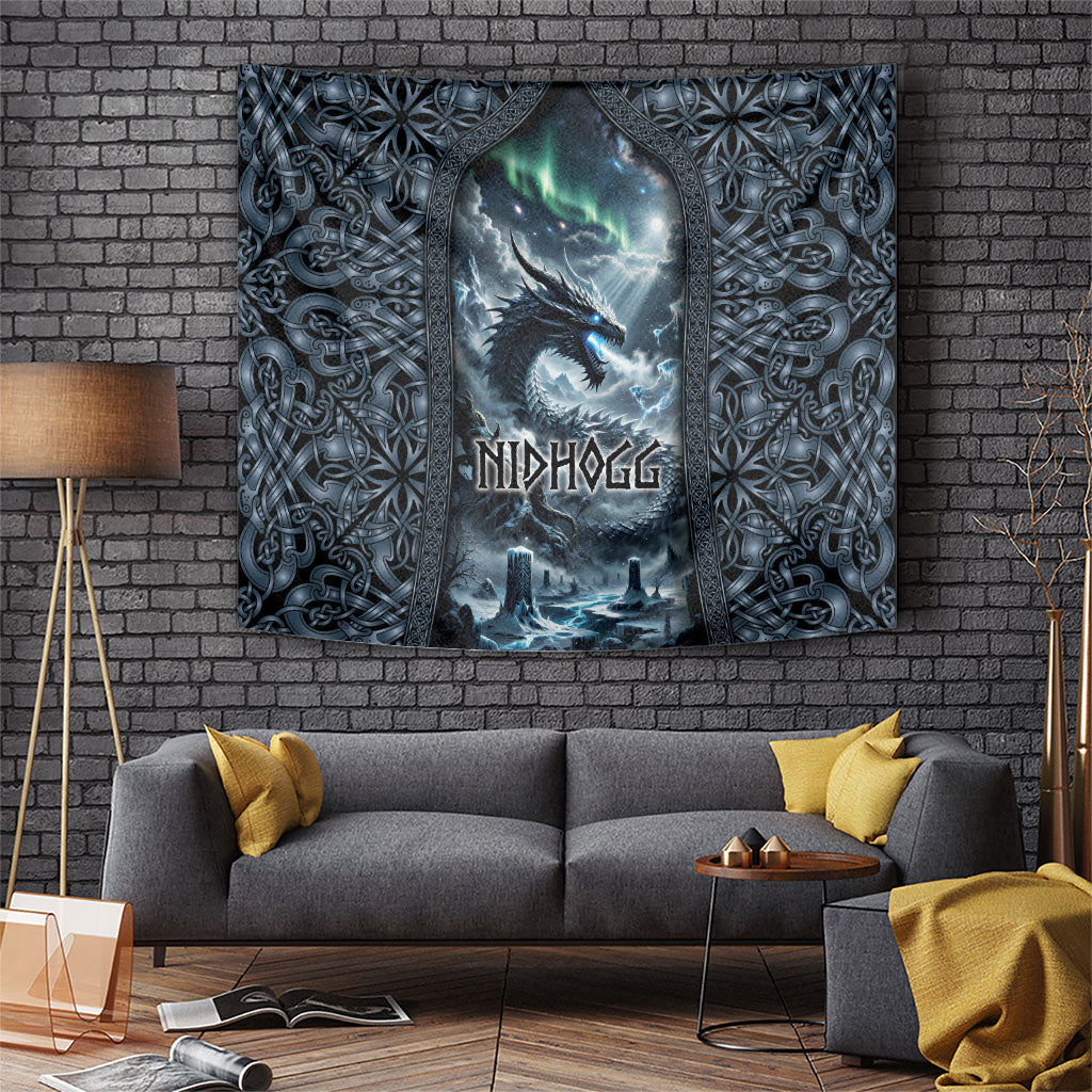 Dark Vikings Tapestry Norse Dragon Nidhogg