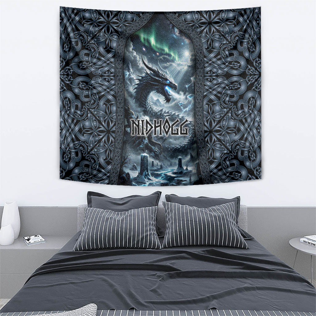 Dark Vikings Tapestry Norse Dragon Nidhogg