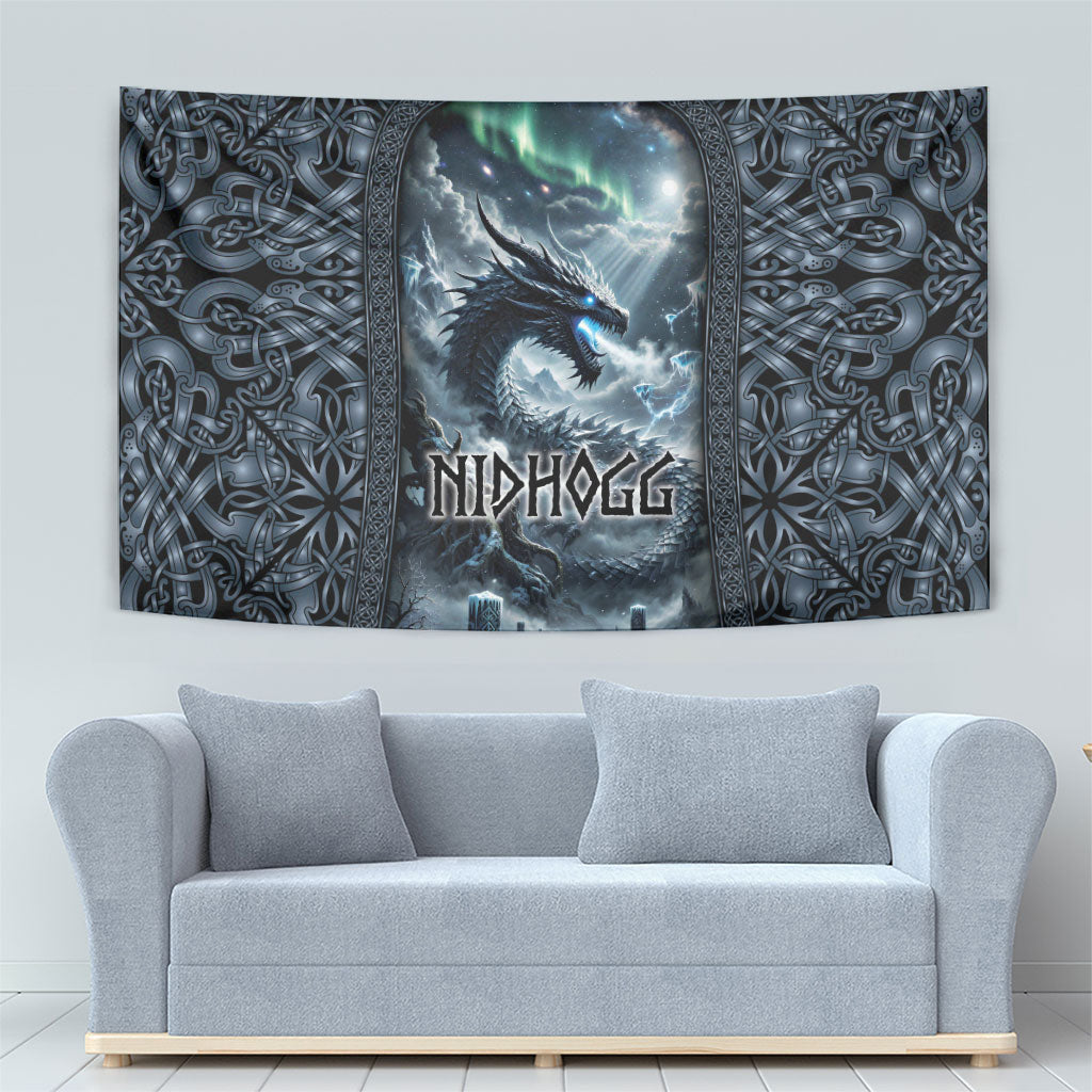 Dark Vikings Tapestry Norse Dragon Nidhogg