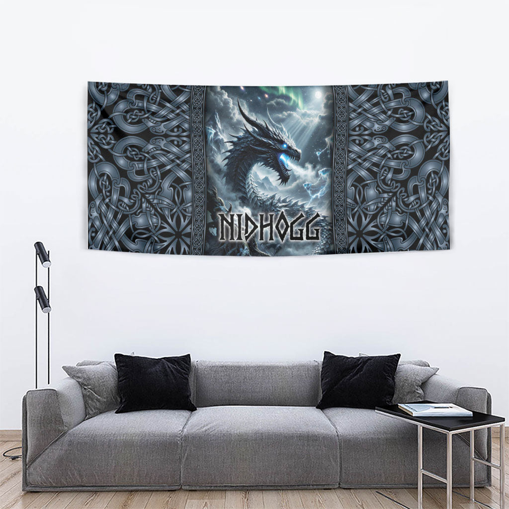 Dark Vikings Tapestry Norse Dragon Nidhogg