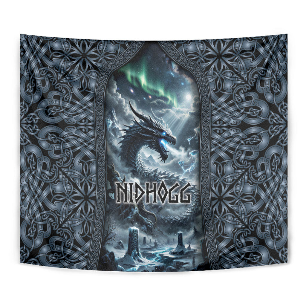 Dark Vikings Tapestry Norse Dragon Nidhogg