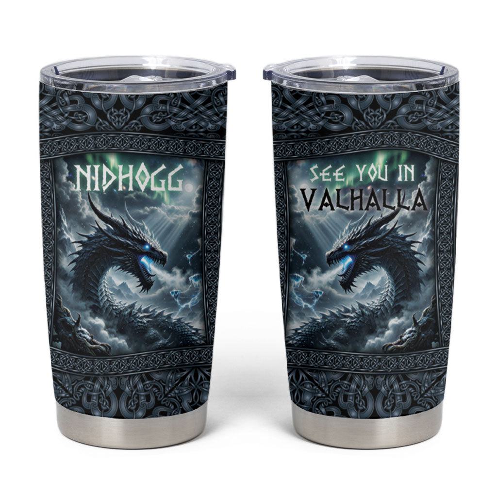 Dark Vikings Tumbler Cup Norse Dragon Nidhogg