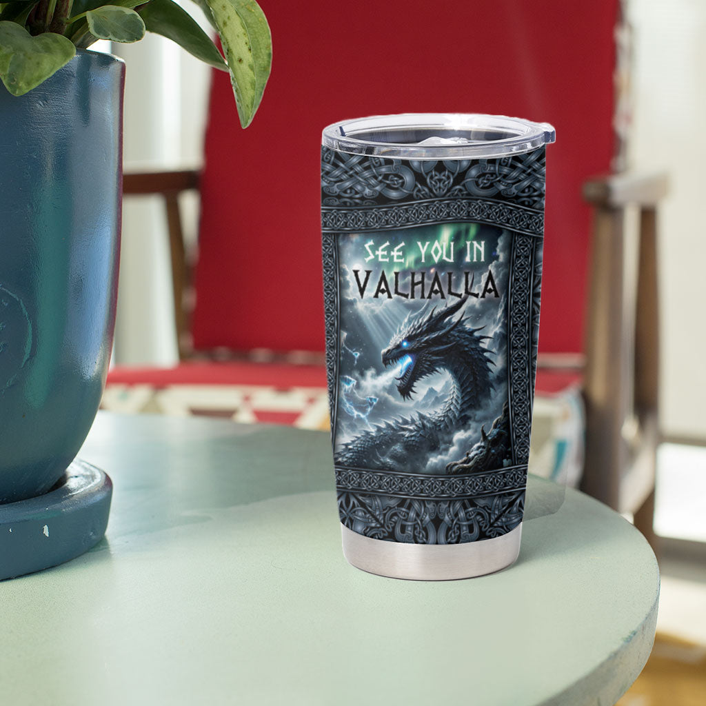Dark Vikings Tumbler Cup Norse Dragon Nidhogg