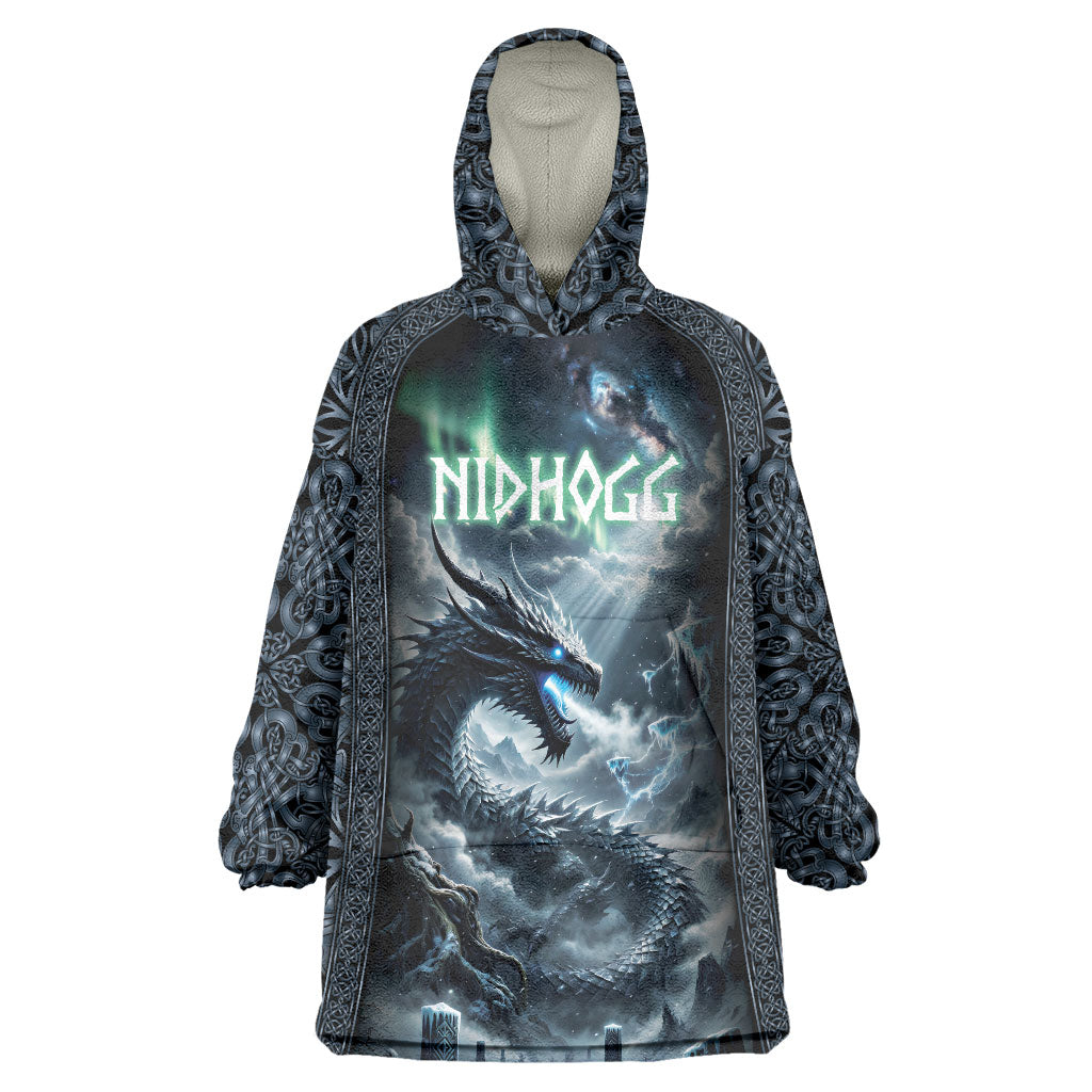 Dark Vikings Wearable Blanket Hoodie Norse Dragon Nidhogg