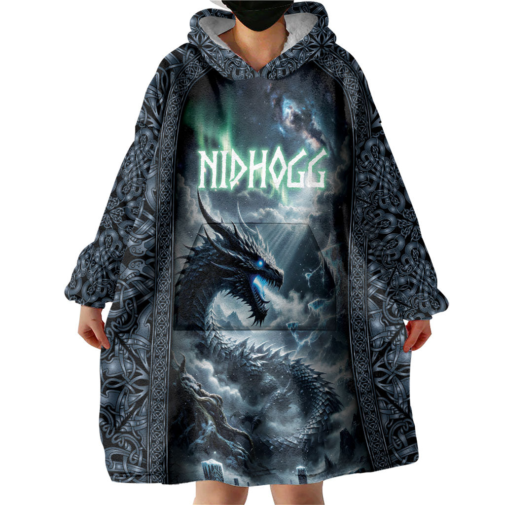 Dark Vikings Wearable Blanket Hoodie Norse Dragon Nidhogg