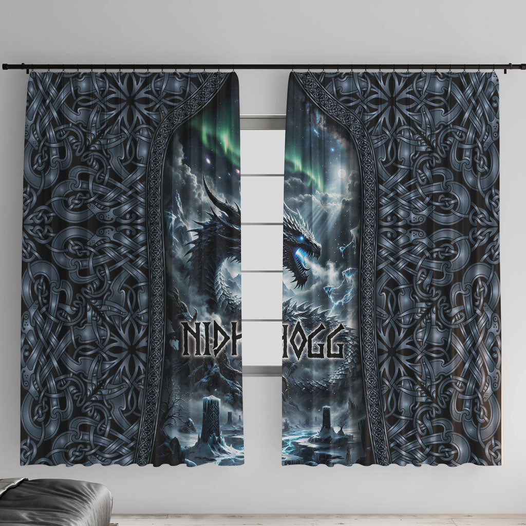 Dark Vikings Window Curtain Norse Dragon Nidhogg