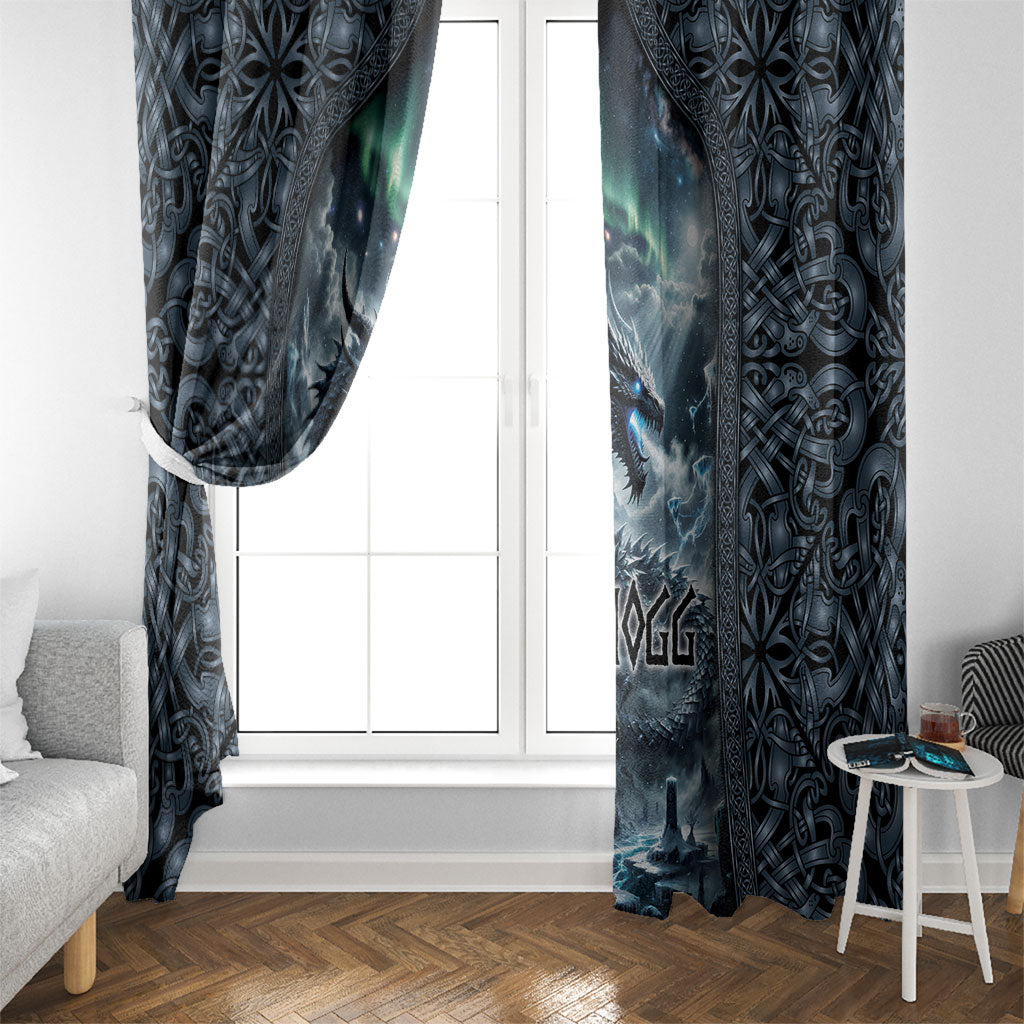 Dark Vikings Window Curtain Norse Dragon Nidhogg
