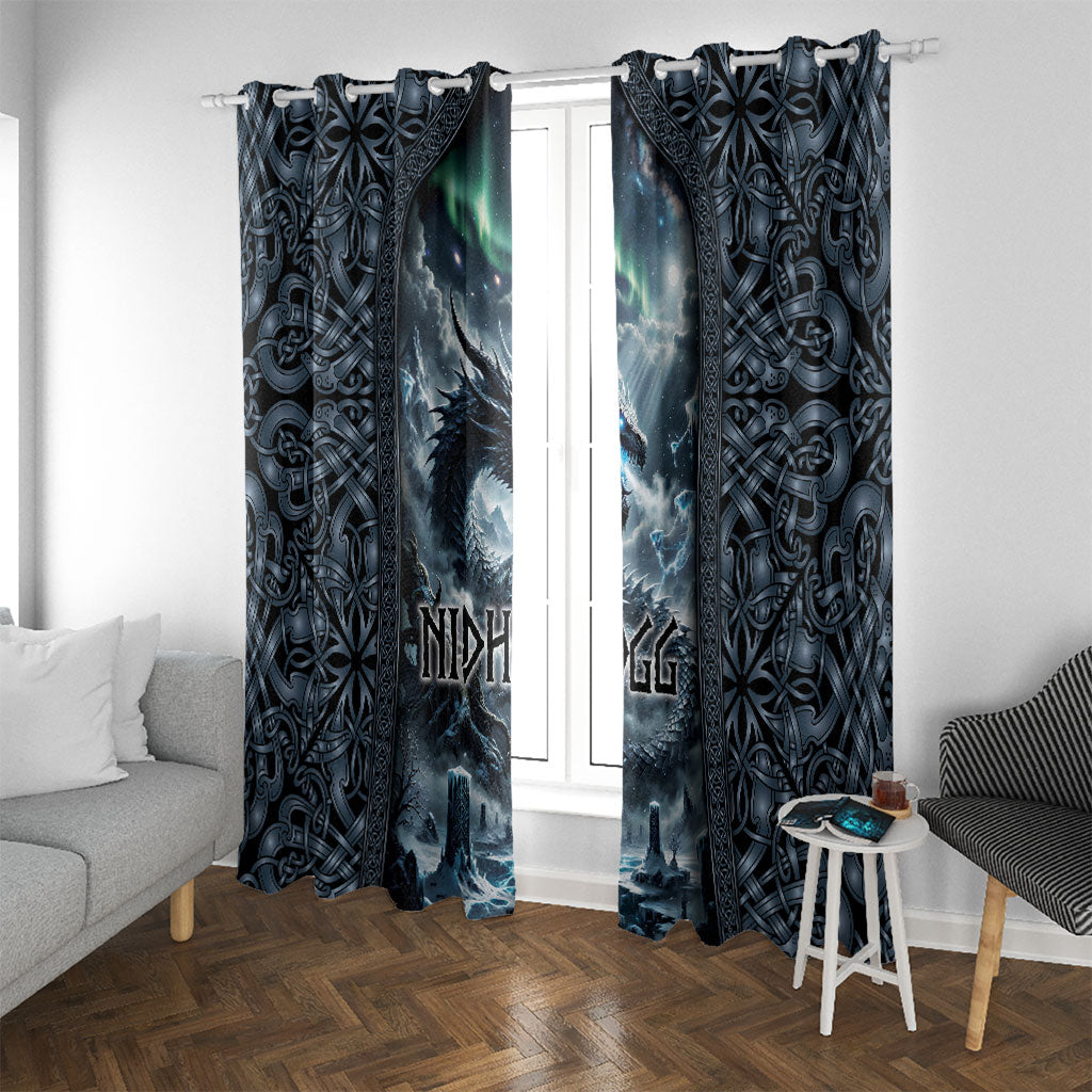 Dark Vikings Window Curtain Norse Dragon Nidhogg