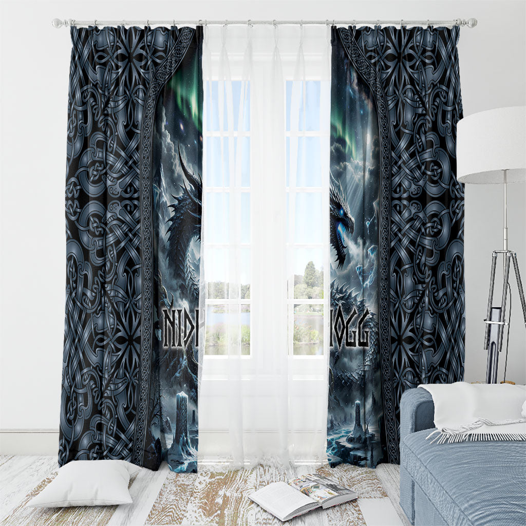 Dark Vikings Window Curtain Norse Dragon Nidhogg