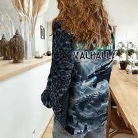 Dark Vikings Women Casual Shirt Norse Dragon Nidhogg