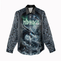 Dark Vikings Women Casual Shirt Norse Dragon Nidhogg