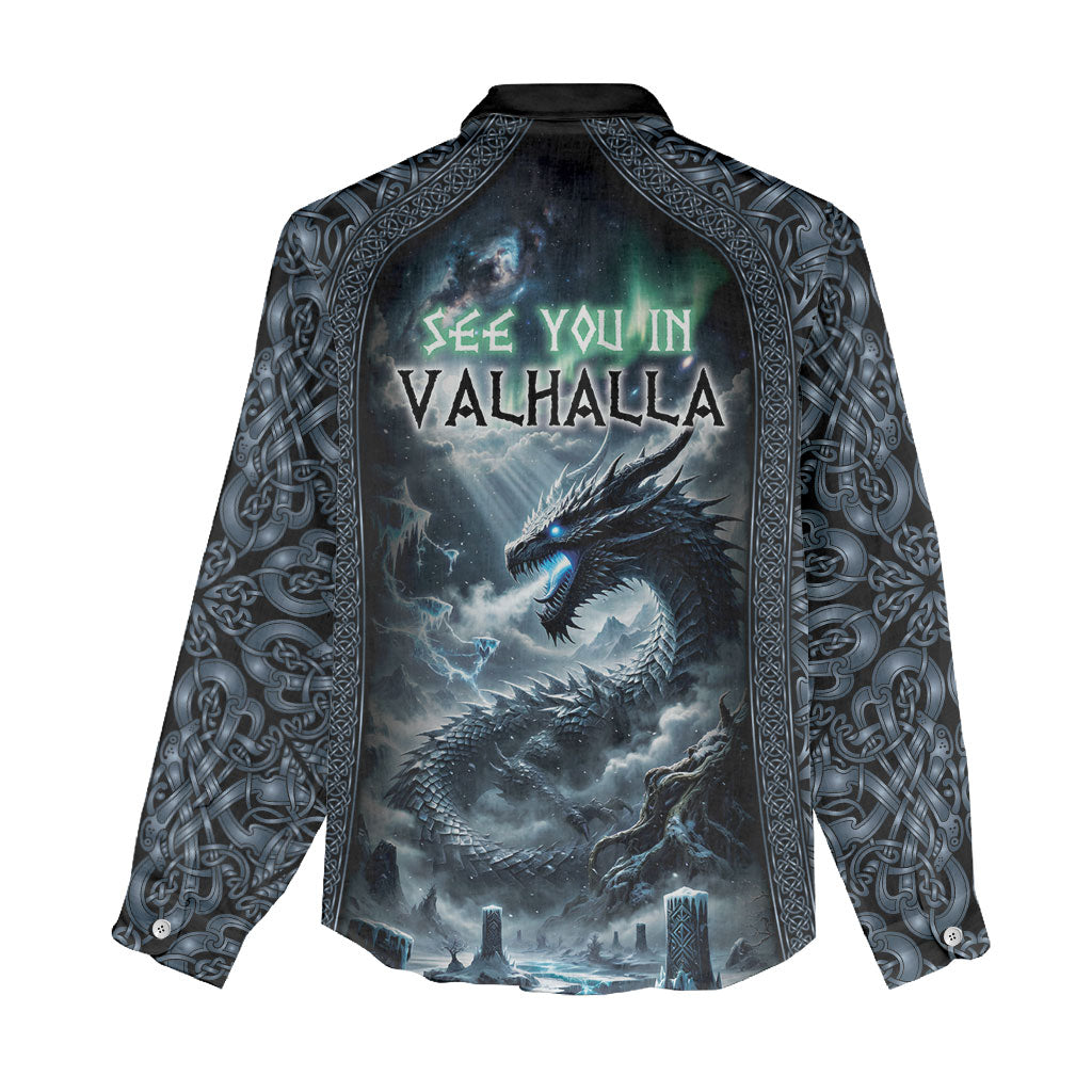 Dark Vikings Women Casual Shirt Norse Dragon Nidhogg