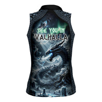 Dark Vikings Women Sleeveless Polo Shirt Norse Dragon Nidhogg