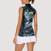 Dark Vikings Women Sleeveless Polo Shirt Norse Dragon Nidhogg