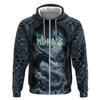 Dark Vikings Zip Hoodie Norse Dragon Nidhogg