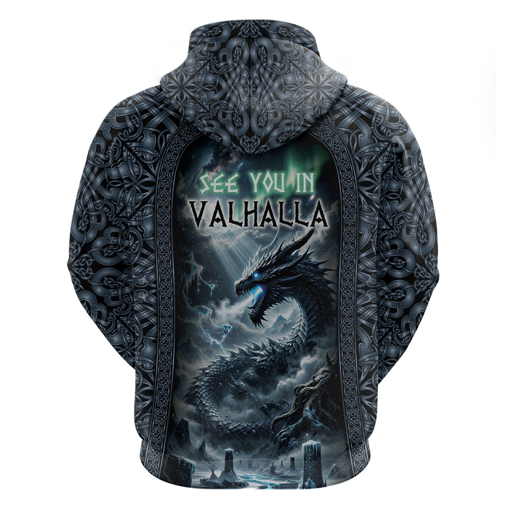 Dark Vikings Zip Hoodie Norse Dragon Nidhogg