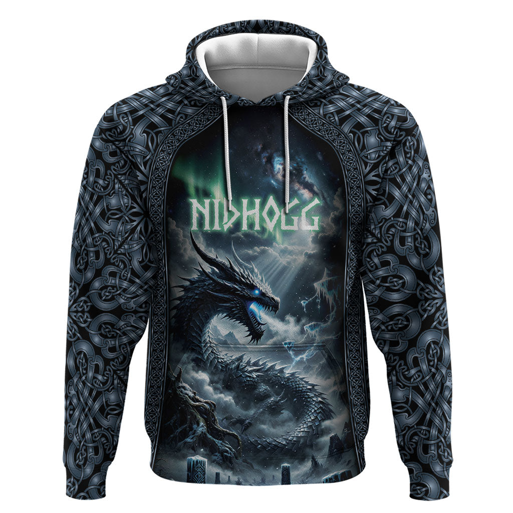 Dark Vikings Zip Hoodie Norse Dragon Nidhogg