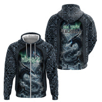 Dark Vikings Zip Hoodie Norse Dragon Nidhogg