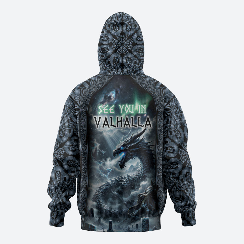 Dark Vikings Zip Hoodie Norse Dragon Nidhogg