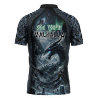 Dark Vikings Zipper Polo Shirt Norse Dragon Nidhogg