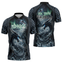 Dark Vikings Zipper Polo Shirt Norse Dragon Nidhogg