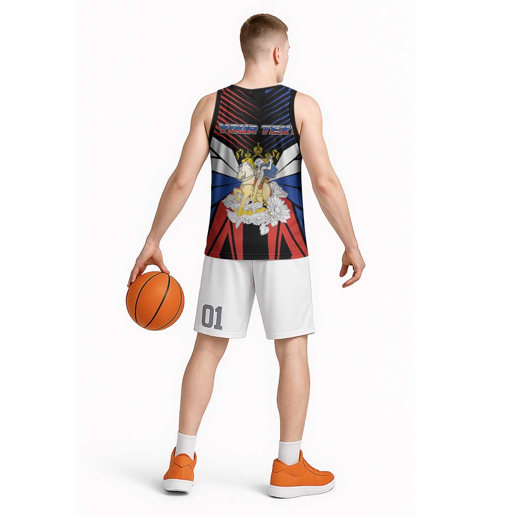 Personalized Russia Basketball Jersey Symbol Saint George Slaying The Dragon - Wonder Print Shop