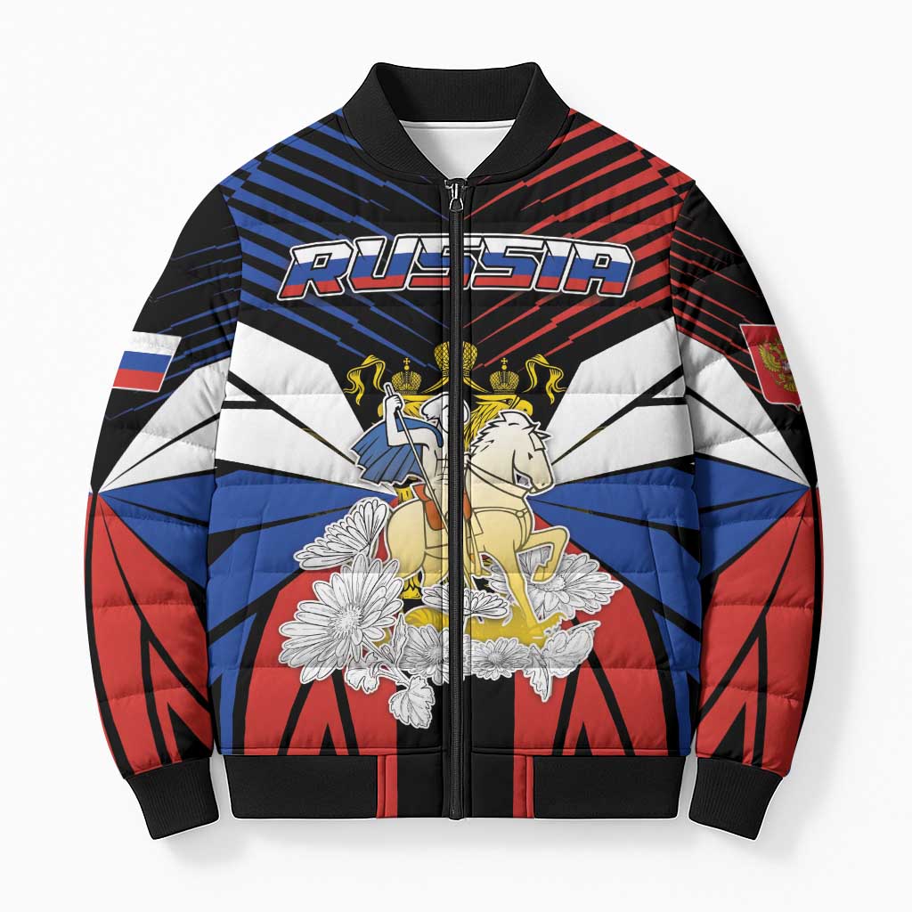 Personalized Russia Bomber Puffer Jacket Symbol Saint George Slaying The Dragon - Wonder Print Shop