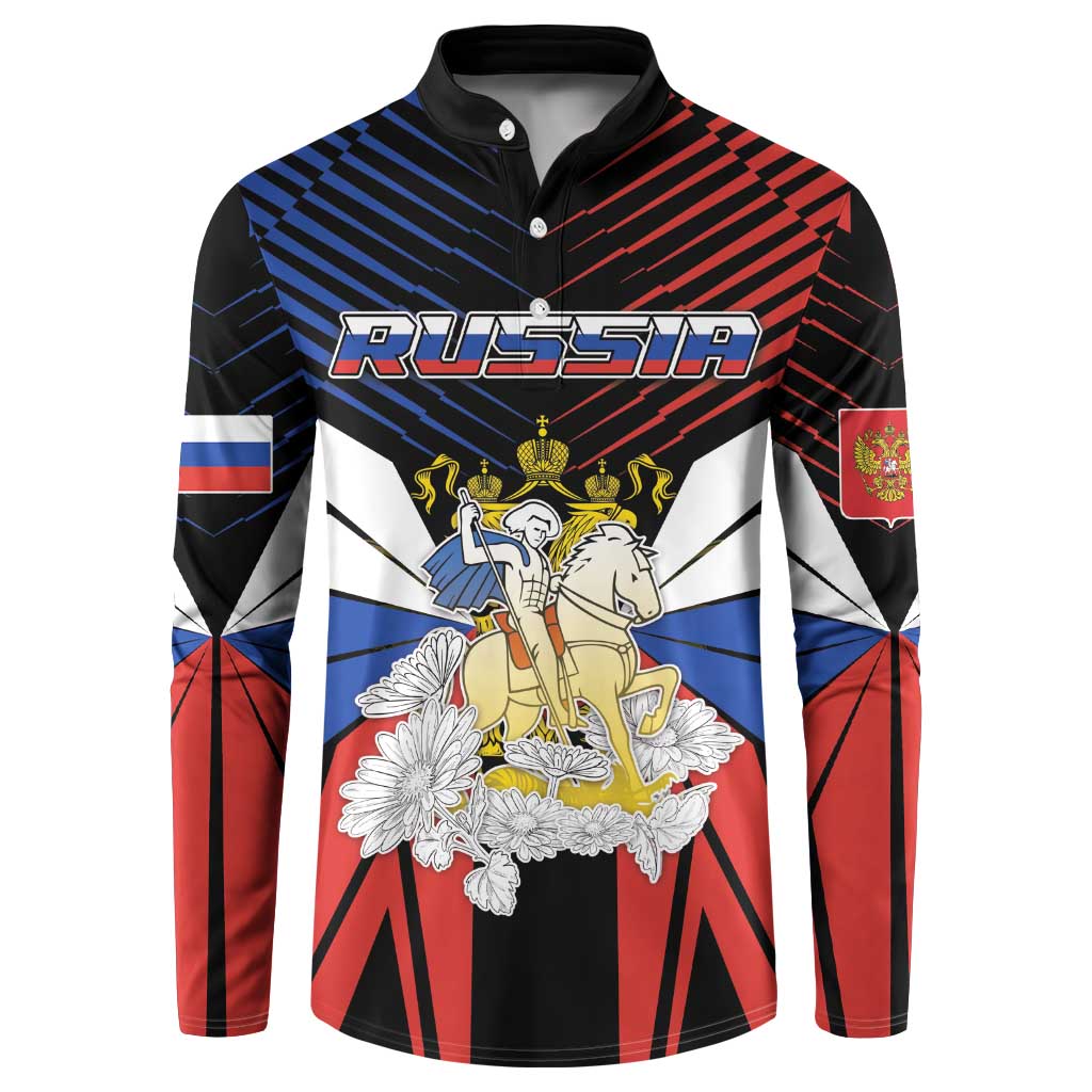 Personalized Russia Button Sweatshirt Symbol Saint George Slaying The Dragon - Wonder Print Shop