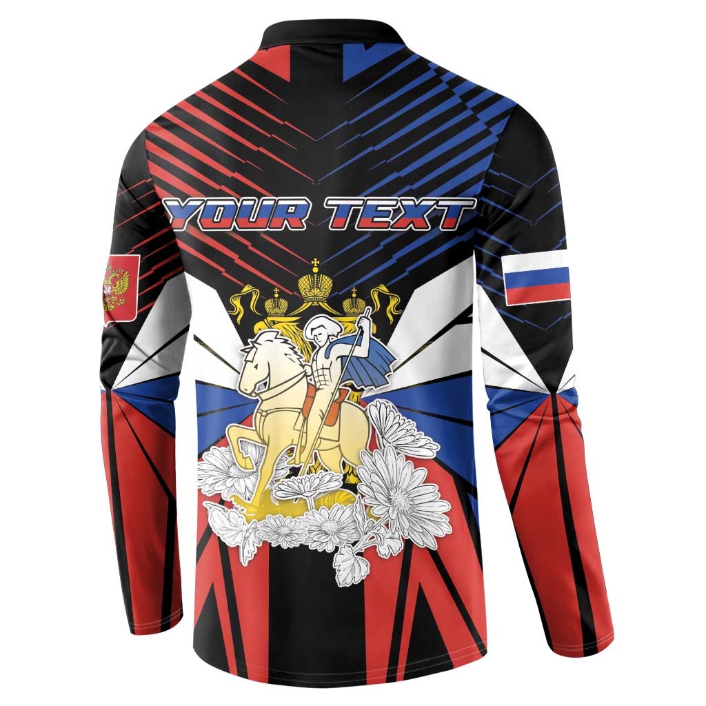 Personalized Russia Button Sweatshirt Symbol Saint George Slaying The Dragon - Wonder Print Shop
