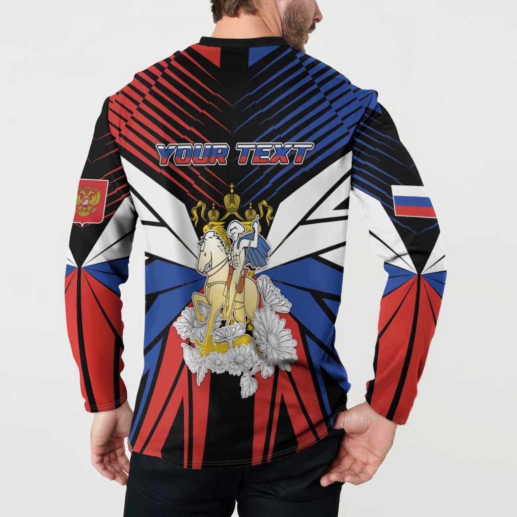 Personalized Russia Button Sweatshirt Symbol Saint George Slaying The Dragon - Wonder Print Shop